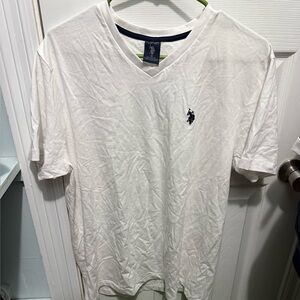U.S. Polo Assn. Men's White V-Neck Tee